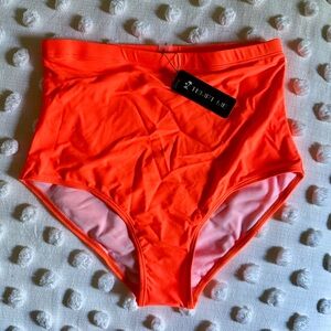 NWT Tempt Me Women's Orange High-Waisted Bikini Bottom